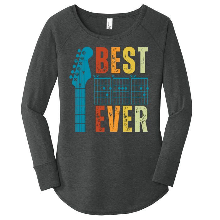 Guitarist Father Best Dad Ever Retro Gift Women's Perfect Tri Tunic Long Sleeve Shirt