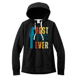 Guitarist Father Best Dad Ever Retro Gift Women's Fleece Hoodie