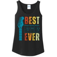 Guitarist Father Best Dad Ever Retro Gift Ladies Essential Tank