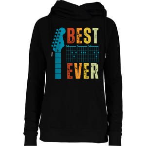 Guitarist Father Best Dad Ever Retro Gift Womens Funnel Neck Pullover Hood