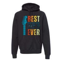 Guitarist Father Best Dad Ever Retro Gift Premium Hoodie