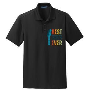 Guitarist Father Best Dad Ever Retro Gift Dry Zone Grid Polo