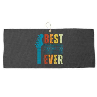 Guitarist Father Best Dad Ever Retro Gift Large Microfiber Waffle Golf Towel