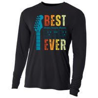 Guitarist Father Best Dad Ever Retro Gift Cooling Performance Long Sleeve Crew