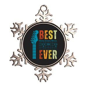 Guitarist Father Best Dad Ever Retro Gift Metallic Star Ornament