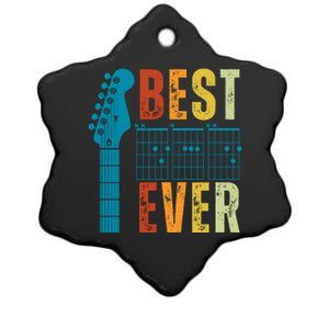 Guitarist Father Best Dad Ever Retro Gift Ceramic Star Ornament