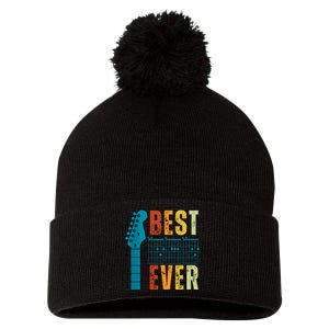 Guitarist Father Best Dad Ever Retro Gift Pom Pom 12in Knit Beanie