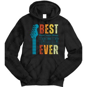 Guitarist Father Best Dad Ever Retro Gift Tie Dye Hoodie