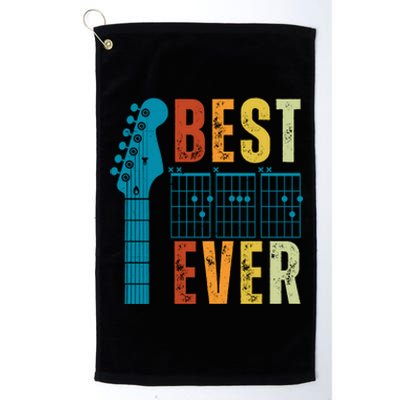 Guitarist Father Best Dad Ever Retro Gift Platinum Collection Golf Towel