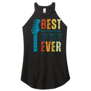 Guitarist Father Best Dad Ever Retro Gift Women's Perfect Tri Rocker Tank