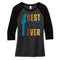 Guitarist Father Best Dad Ever Retro Gift Women's Tri-Blend 3/4-Sleeve Raglan Shirt