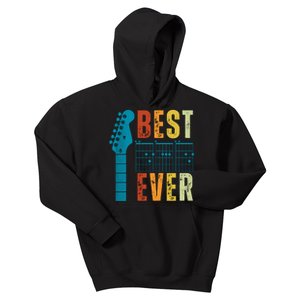 Guitarist Father Best Dad Ever Retro Gift Kids Hoodie