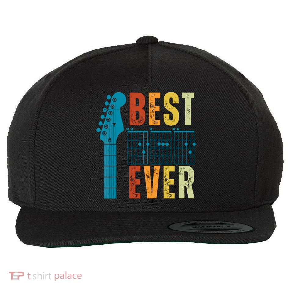 Guitarist Father Best Dad Ever Retro Gift Wool Snapback Cap