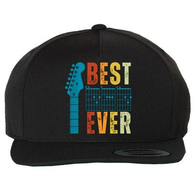 Guitarist Father Best Dad Ever Retro Gift Wool Snapback Cap