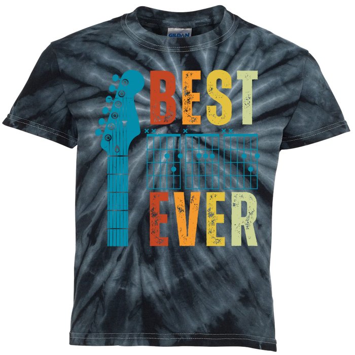 Guitarist Father Best Dad Ever Retro Gift Kids Tie-Dye T-Shirt