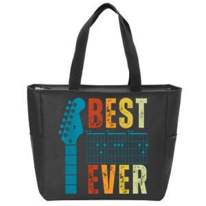 Guitarist Father Best Dad Ever Retro Gift Zip Tote Bag