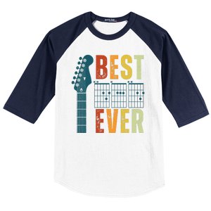 Guitarist Father Best Dad Ever Retro Gift Baseball Sleeve Shirt