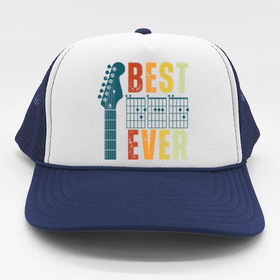 Guitarist Father Best Dad Ever Retro Gift Trucker Hat