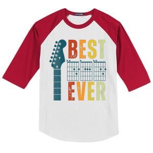 Guitarist Father Best Dad Ever Retro Gift Kids Colorblock Raglan Jersey