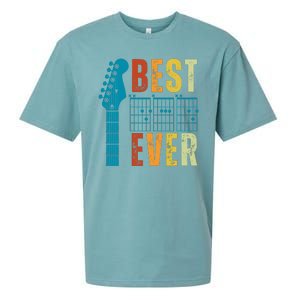 Guitarist Father Best Dad Ever Retro Gift Sueded Cloud Jersey T-Shirt