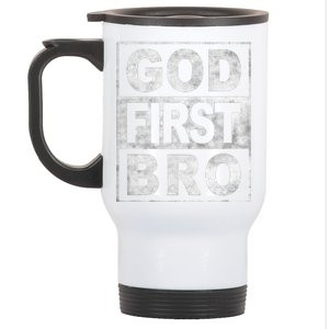 GOD FIRST BRO CHRISTIAN FAITH JESUS Stainless Steel Travel Mug