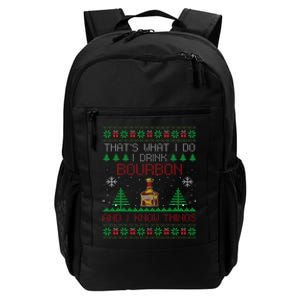 Gift For Bourbon Lover Funny Bourbon Ugly Christmas Daily Commute Backpack