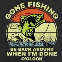 GONE FISHING, BE BACK AROUND WHEN I'M DONE O'CLOCK Adult Drive Performance Visor