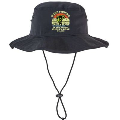 GONE FISHING, BE BACK AROUND WHEN I'M DONE O'CLOCK Bucket Hat