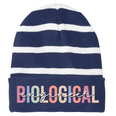 Graphic For Biological Engineer Striped Beanie with Solid Band