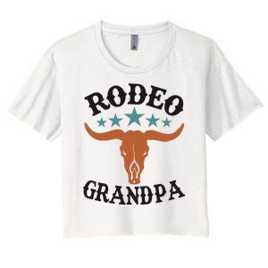 Grandpa First Birthday Cowboy Western Rodeo Party Matching Women's Crop Top Tee