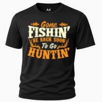 Gone Fishin Be Back Soon To Go Huntin Fishing Fish Lover Cooling Performance Crew T-Shirt