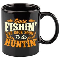 Gone Fishin Be Back Soon To Go Huntin Fishing Fish Lover 11oz C Handle Ceramic Mug