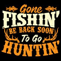Gone Fishin Be Back Soon To Go Huntin Fishing Fish Lover Drawstring Bag