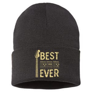 Guitarist Father Best Dad Ever D A D Chord Gifts Guitar Sustainable Knit Beanie