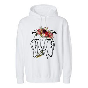 Goats Floral Bandana Headband Farm Animal Goat Graphics Garment-Dyed Fleece Hoodie