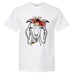 Goats Floral Bandana Headband Farm Animal Goat Graphics Garment-Dyed Heavyweight T-Shirt