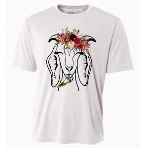 Goats Floral Bandana Headband Farm Animal Goat Graphics Cooling Performance Crew T-Shirt