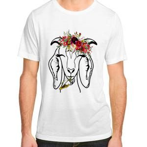 Goats Floral Bandana Headband Farm Animal Goat Graphics Adult ChromaSoft Performance T-Shirt