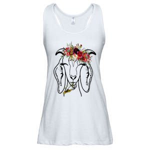 Goats Floral Bandana Headband Farm Animal Goat Graphics Ladies Essential Flowy Tank