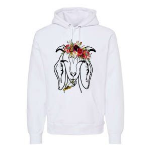 Goats Floral Bandana Headband Farm Animal Goat Graphics Premium Hoodie