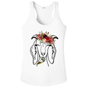 Goats Floral Bandana Headband Farm Animal Goat Graphics Ladies PosiCharge Competitor Racerback Tank