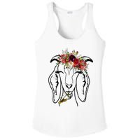 Goats Floral Bandana Headband Farm Animal Goat Graphics Ladies PosiCharge Competitor Racerback Tank