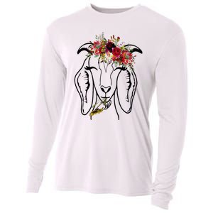 Goats Floral Bandana Headband Farm Animal Goat Graphics Cooling Performance Long Sleeve Crew