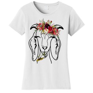 Goats Floral Bandana Headband Farm Animal Goat Graphics Women's T-Shirt