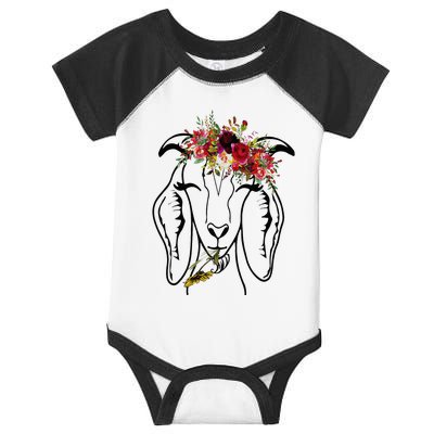 Goats Floral Bandana Headband Farm Animal Goat Graphics Infant Baby Jersey Bodysuit