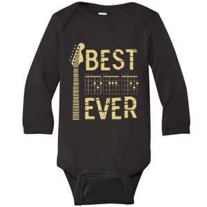 Guitarist Father Best Dad Ever D A D Chord Gifts Guitar Baby Long Sleeve Bodysuit