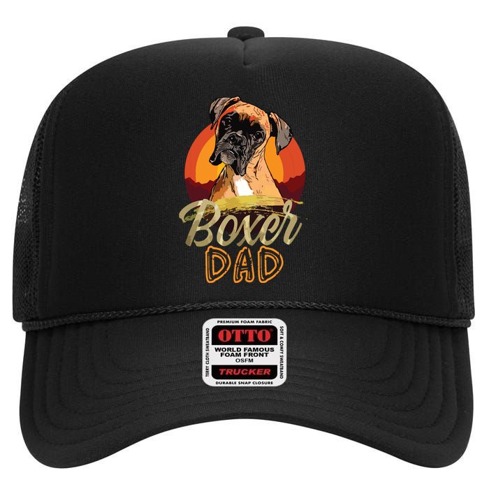 Gift For Boxer Lover Boxer Dad High Crown Mesh Back Trucker Hat