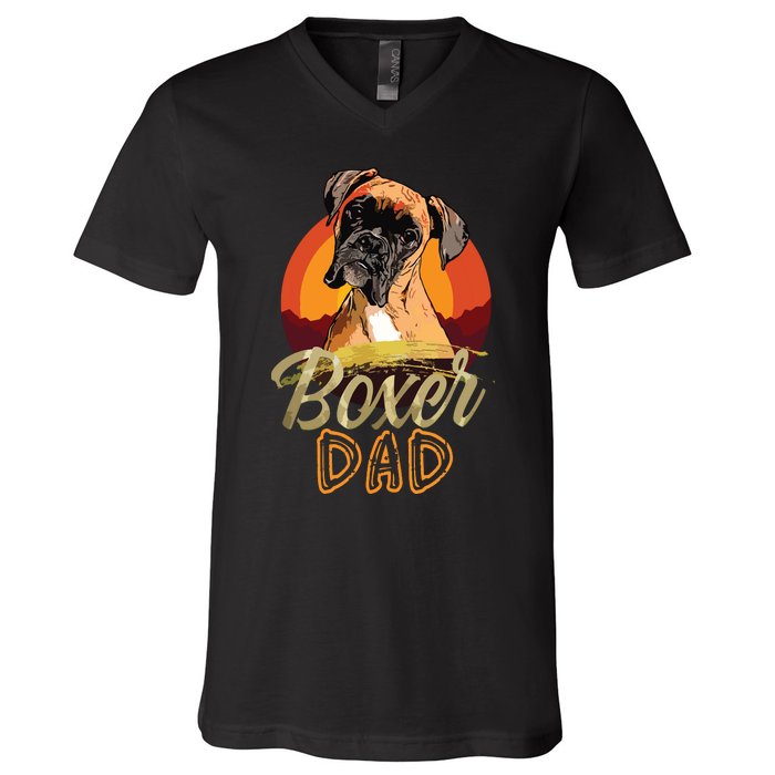 Gift For Boxer Lover Boxer Dad V-Neck T-Shirt