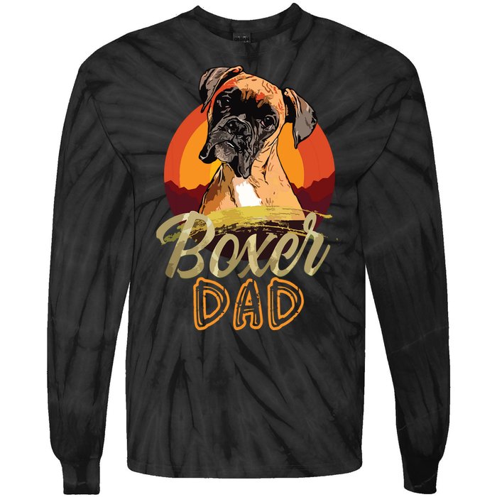 Gift For Boxer Lover Boxer Dad Tie-Dye Long Sleeve Shirt