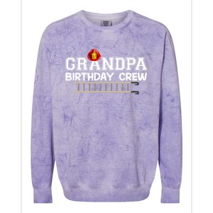 Grandpa Firefighter Birthday Crew Family Matching Fire Truck Gift Colorblast Crewneck Sweatshirt